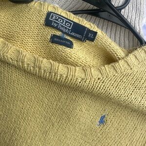 Vintage Polo by Ralph Lauren Men's Yellow Sweater